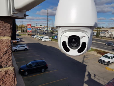 PTZ camera overlooking parkinglot